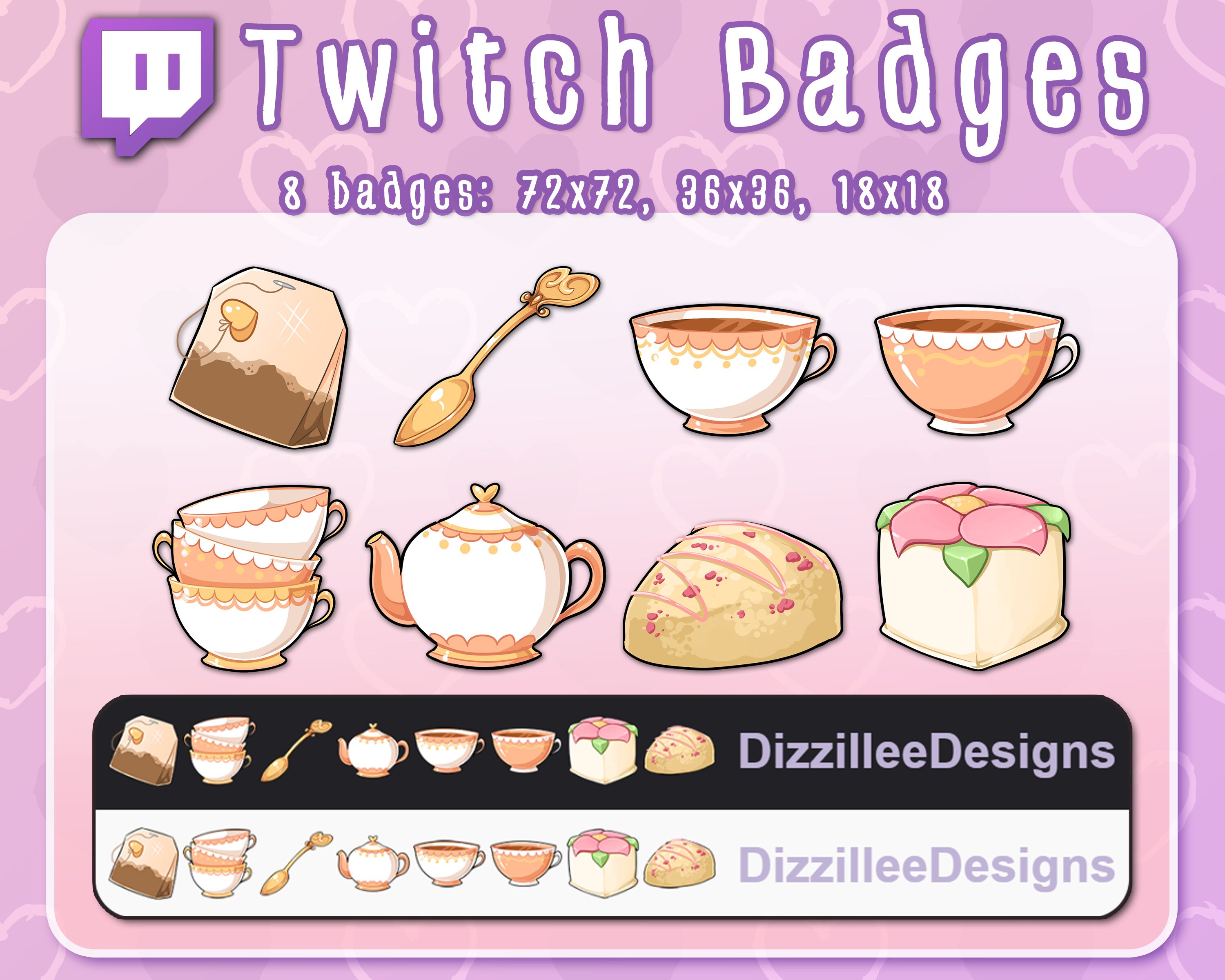 Tea Party Twitch Badges Tea Twitch Sub Badges Tea Twitch Etsy