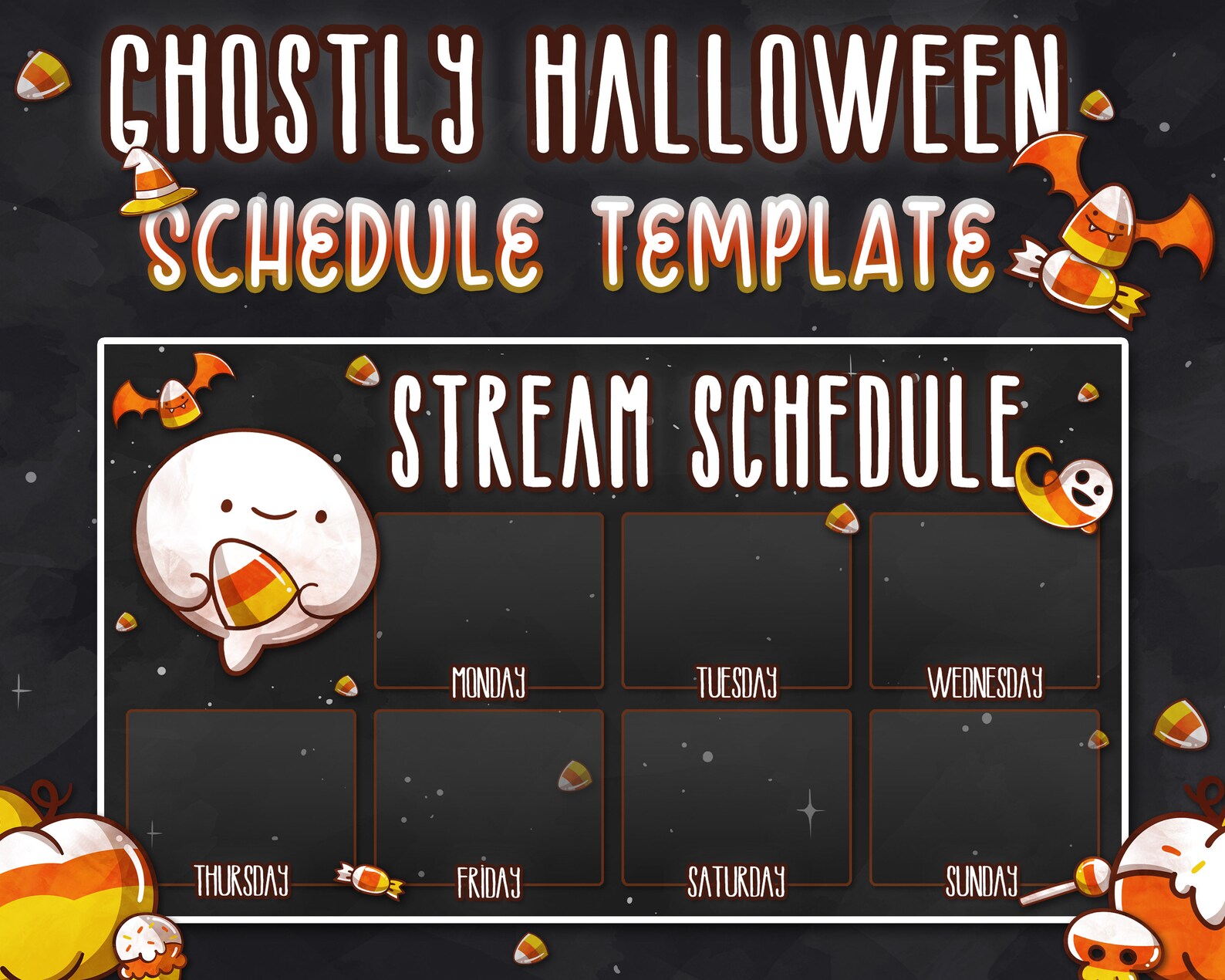 Halloween Ghost Stream Schedule Twitch Streamer Calendar Etsy