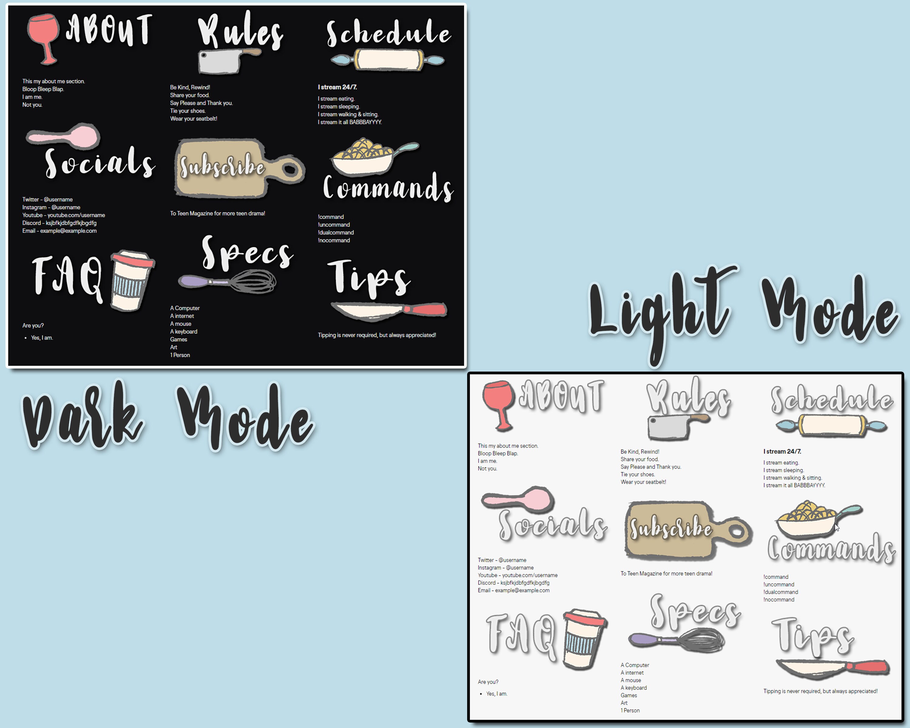 Kitchen Cooking Streamer PACKAGE Streamer Scenes Panels & Etsy