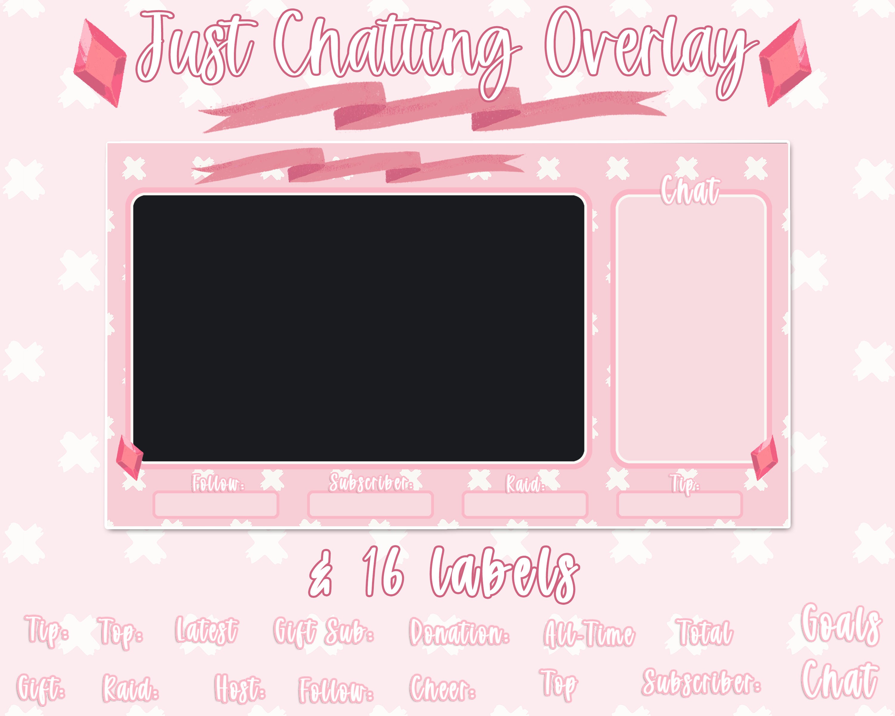 Cute Pink Overlay Set Twitch Streamer Overlays & Scenes Etsy