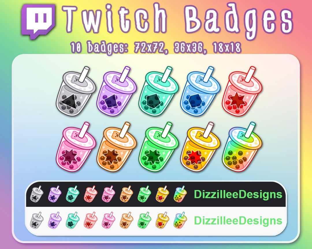 Bubble Tea Bit Badges Boba Tea Twitch Badges Twitch Sub Badges Twitch ...