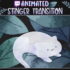 Ghost Cat Stinger Transition ANIMATED | Streamer Transition | Moon Cat Magic Witchery Witch Kitty Potion Halloween Cute GCAT