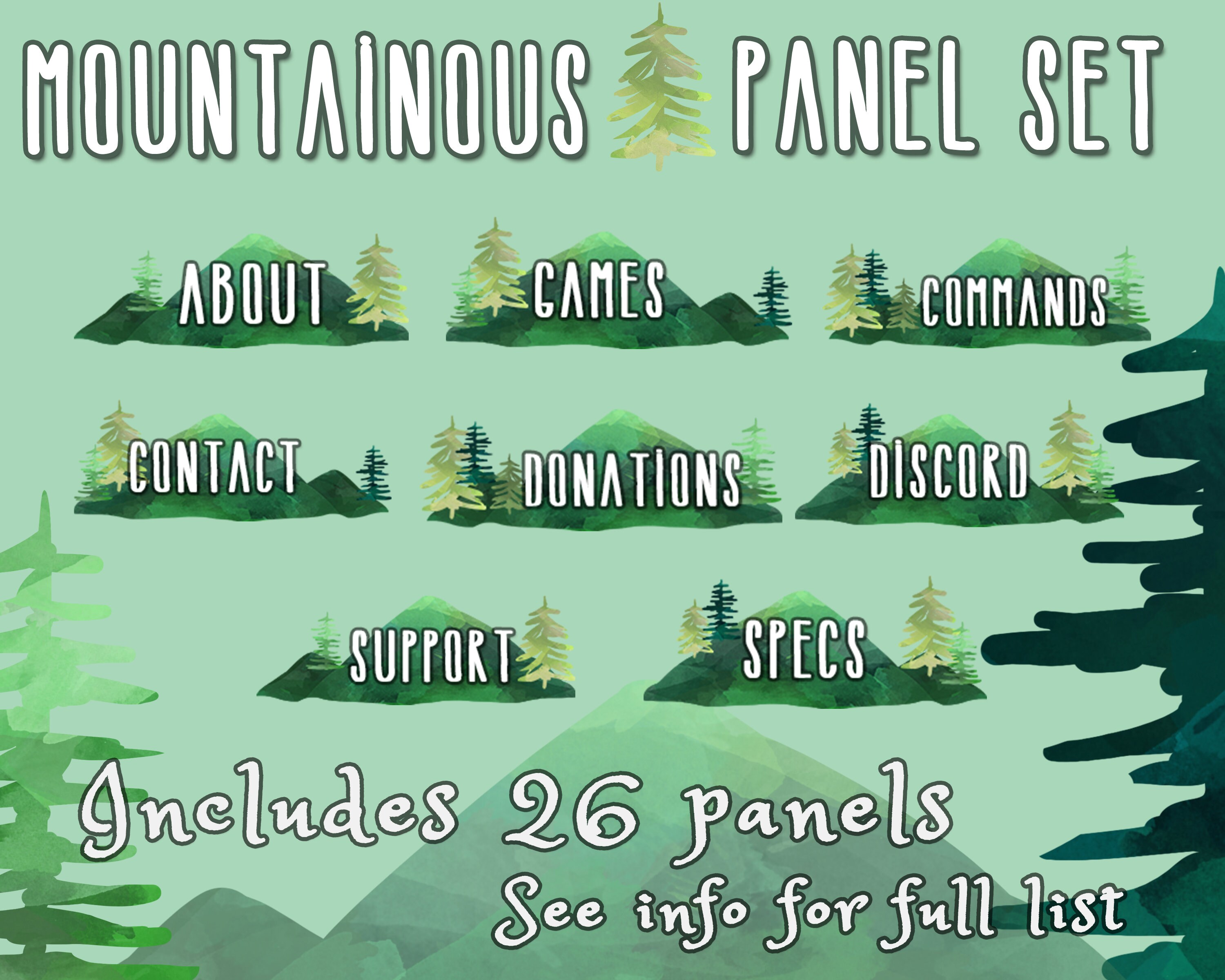 Mountainous Panel Set 26 Twitch Streamer Panels Mountains Etsy Mountainous Panel Set 26 Twitch Streamer Panels Mountains Etsy