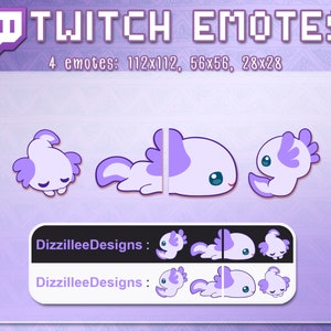 Axolotl Twitch Emotes Set | Purple Axolotl Emotes | Subscriber Emotes | Channel Points | Cute Twitch Emotes | Axolotl Emote