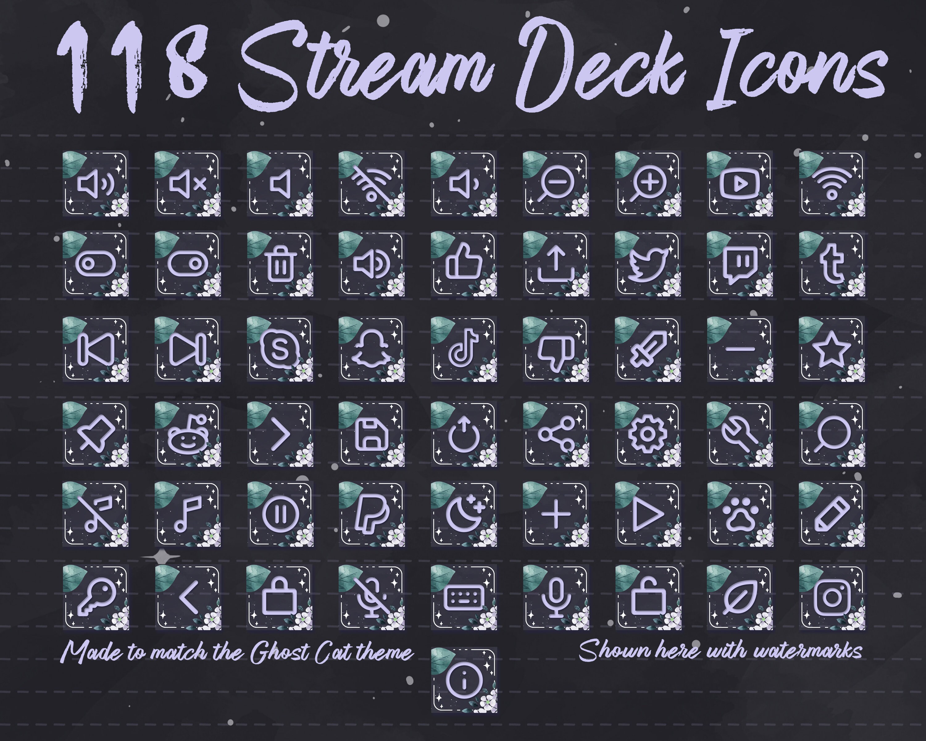 Stream Deck R6 Icon 118 Stream Deck Icons Floral Night Streamdeck Twitch - Etsy