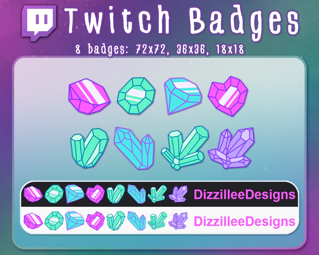 Crystal Cat Sub Badges | Twitch Sub Badges