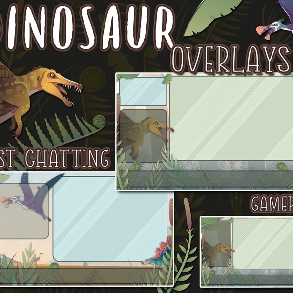 Dinosaur Overlays | Streamer Scenes, Panels & Alerts | Dino Dinos Trex Animal Prehistoric Triassic Just Chatting Gameplay DNO