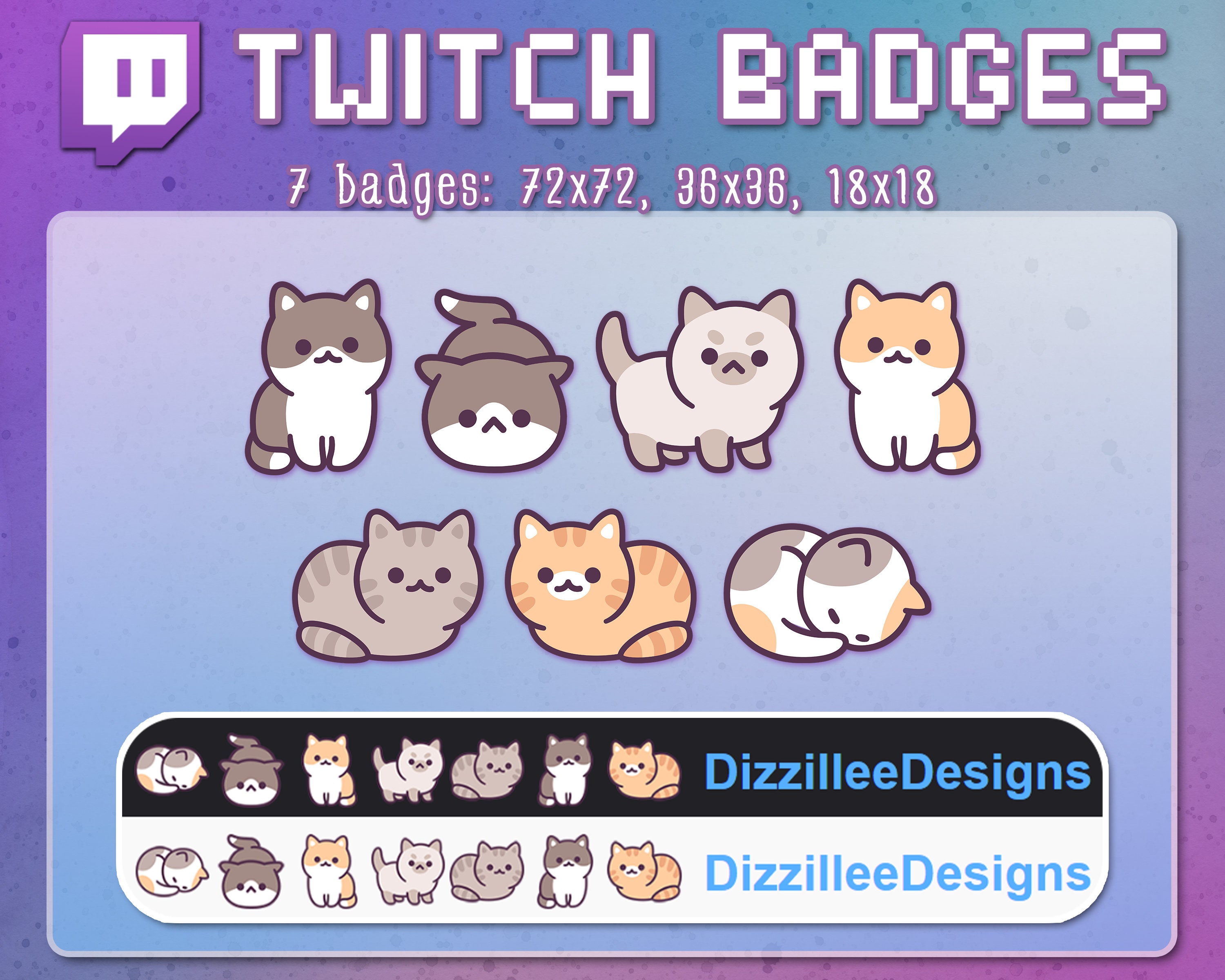 Cat Sub Badges, Twitch Sub Badges