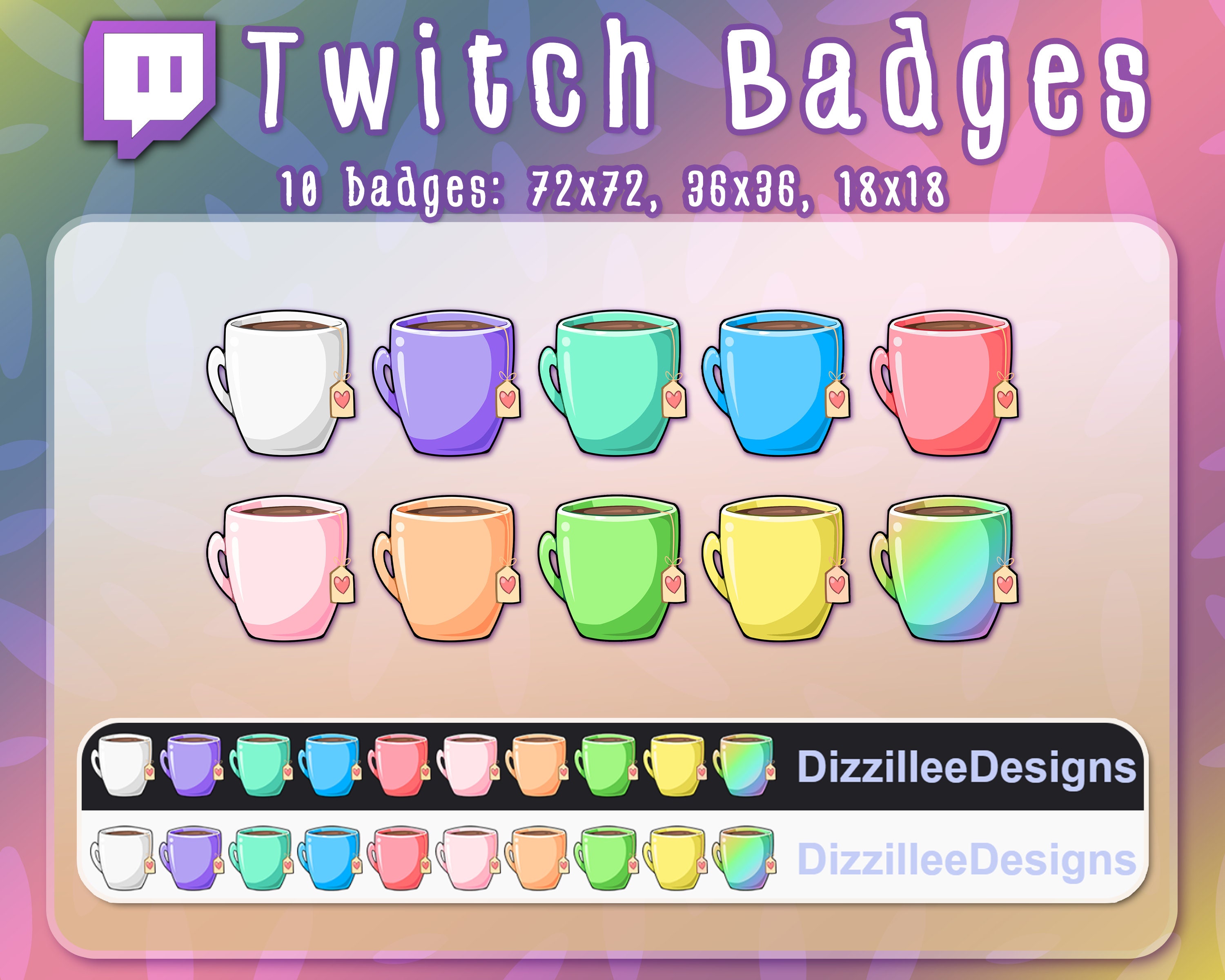 Twitch Badges Seashells Art & Collectibles Digital mindtek.it