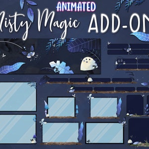ANIMATED Misty Magic Add-ons | Streamer Overlays | Twitch Magical Magic Mushroom Forest Magical Plants Butterfly MMAG