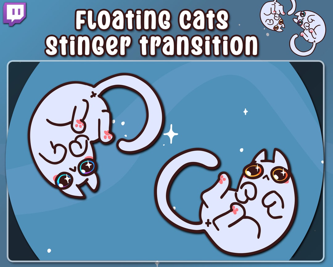 Floating Cats Stinger Transition ANIMATED Streamer Transition Cute ...