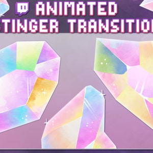 2 Crystal Stinger Transitions ANIMATED | Streamer Scenes & Overlays | Rainbow Crystal Gem Diamond Quartz Mineral Healing Gemstone CRSTL