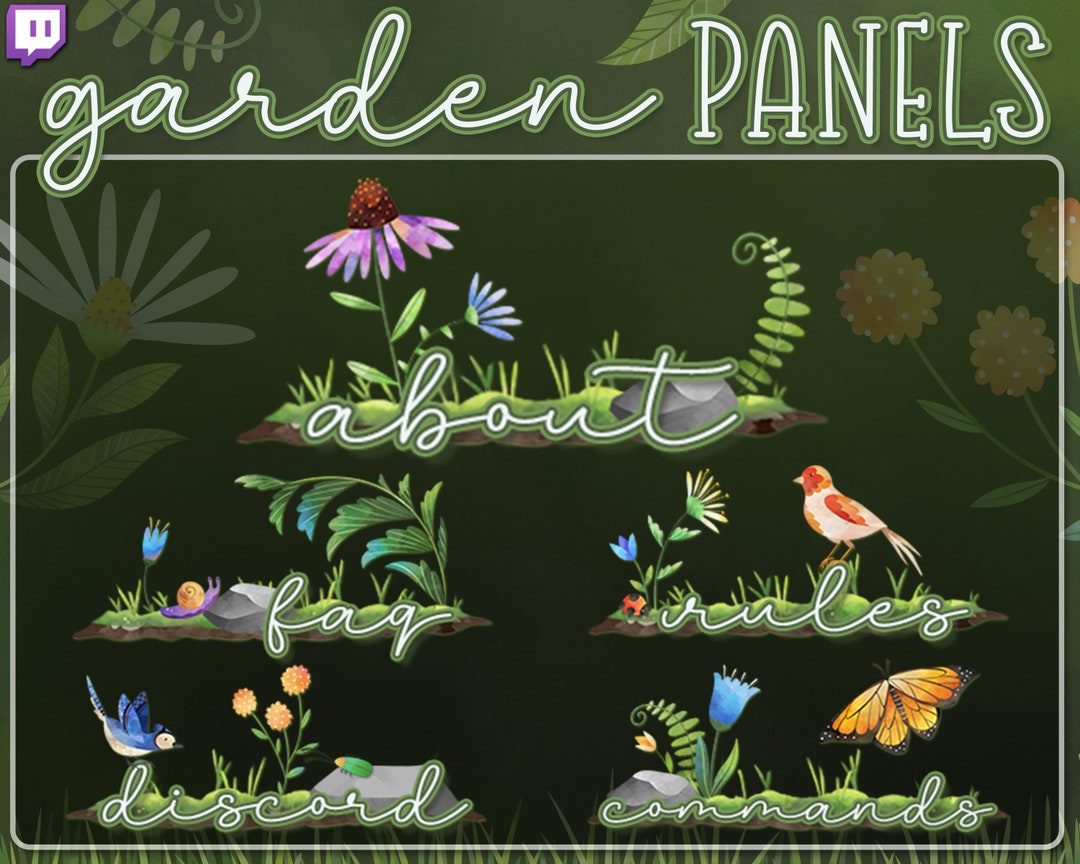Garden Twitch Panels Twitch Streamer Panel Bundle Streamer Plant Panel