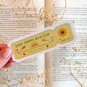 Sticker - Sunny Summer Book Club Ticket - Single Stickers with Cozy Spring & Summer vibes Doodles - Journal Bujo Accessoire