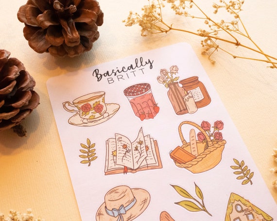Autumn Book Cafe Stickers for Bullet Journal – ANOOK3