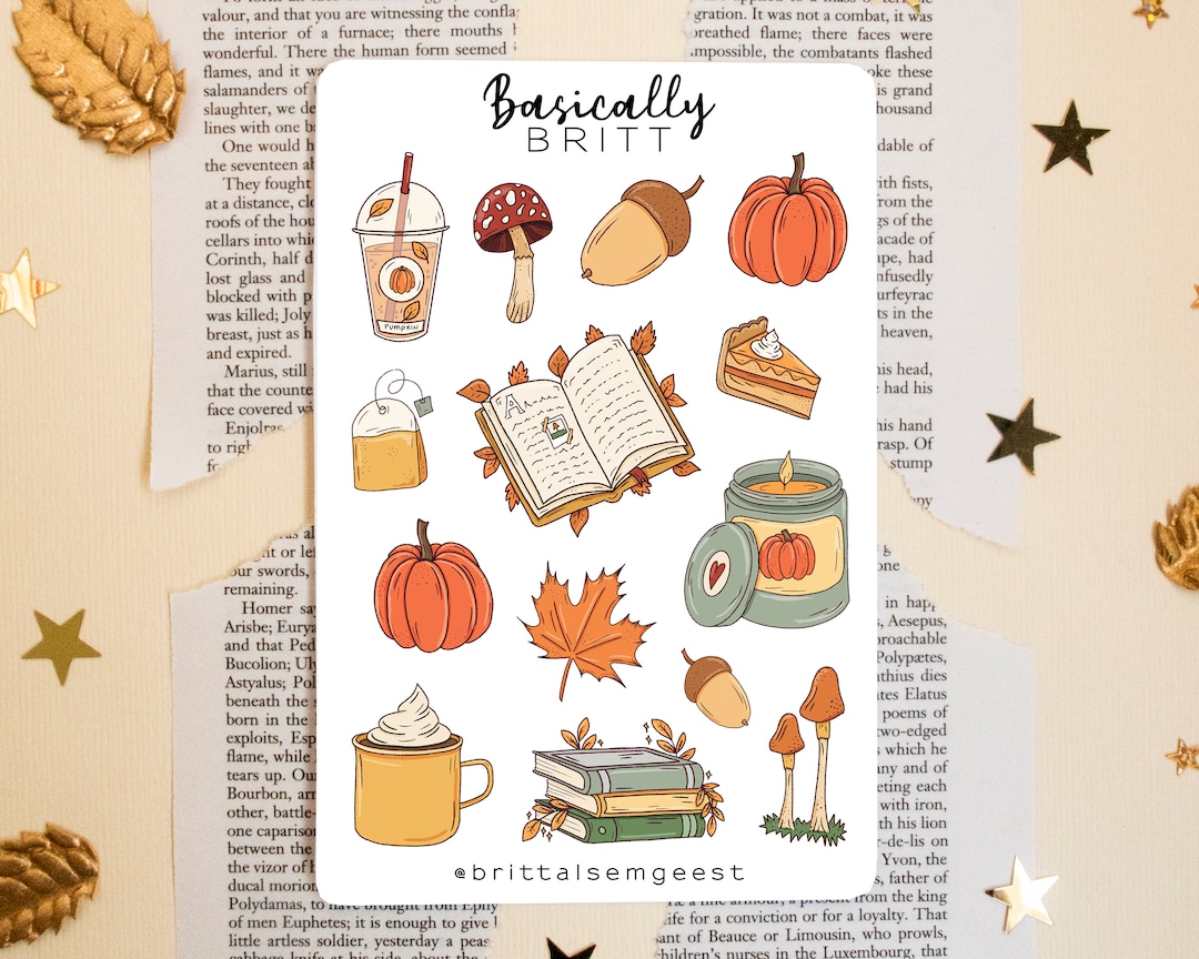 Autumn Stickersheet // Cozy Fall Bullet Journal Scrapbook Stickers - Etsy