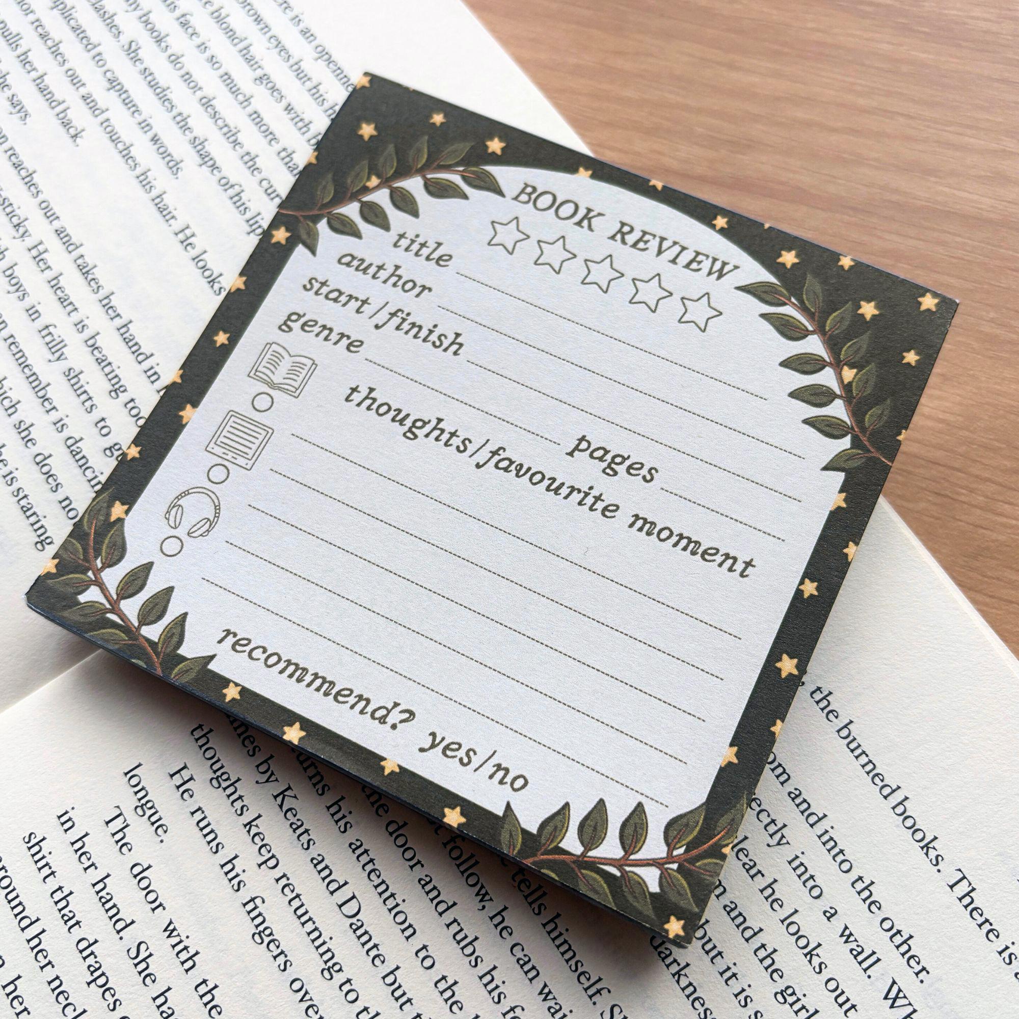 Book Review Mini Notepad - Reading Tracker 50 Pages Journal Writing Pad ...