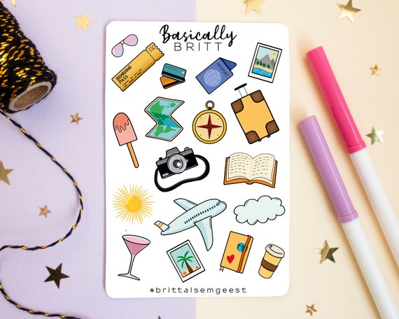 Printable Travel Sticker Set – The Seasonal Pages