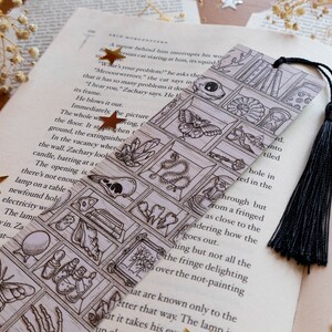 Cabinet of Curiosities Bookmark Witchy Magical Cozy Vibes Curiosity Cabinet Reading Accessoire Crystals, Butterflies, Books, Shells image 5