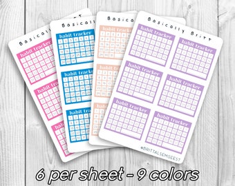 Monthly Habit Tracker - Sticker sheet - Plain Tracking Stickers - Bullet Journal Sticker - Planner Stickersheet - Minimal Planning