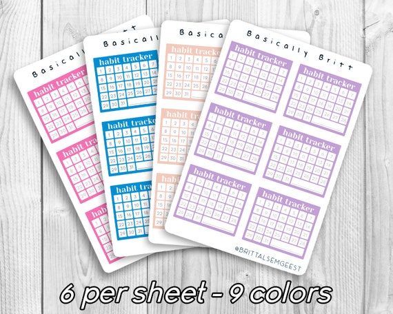 Monthly Habit Tracker Sticker Sheet Plain Tracking Stickers Bullet Journal  Sticker Planner Stickersheet Minimal Planning 