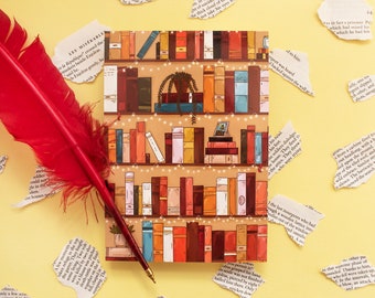 Bookshelf Postcard A6 - Bookworm - Booklover - Bookcase - Bookshelves - Book Aesthetic