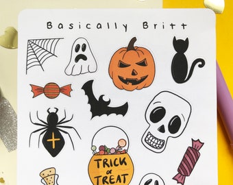 Buy Halloween Stickersheet Bullet Journal Stickers Cute Online in India -  Etsy