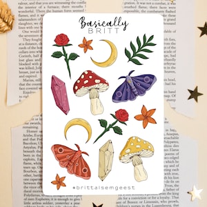 Stickervel - Bos - Bullet Journal Stickers, Schattig BUJO Doodle Stickervel, Seizoensstickers, Herfst Scrapbook Natuur Paddestoel