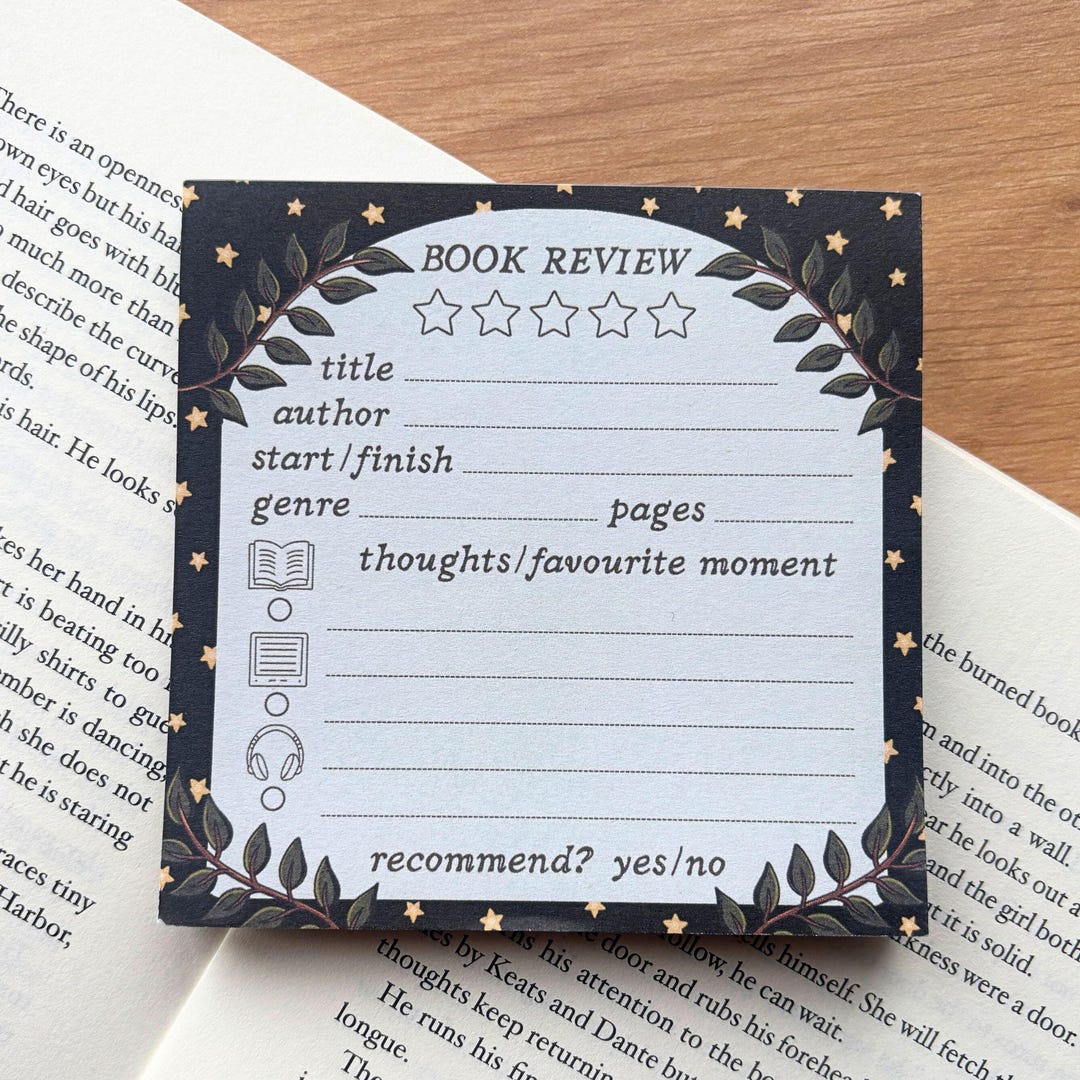 Book Review Mini Notepad - Reading Tracker 50 Pages Journal Writing Pad ...
