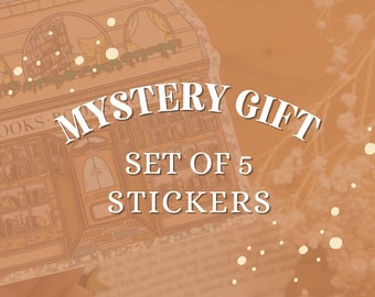 Mystery Gift 5 Stickers - Surprise Glitter & Normal Sticker Pack Set of 5 - Random fun surprising present!