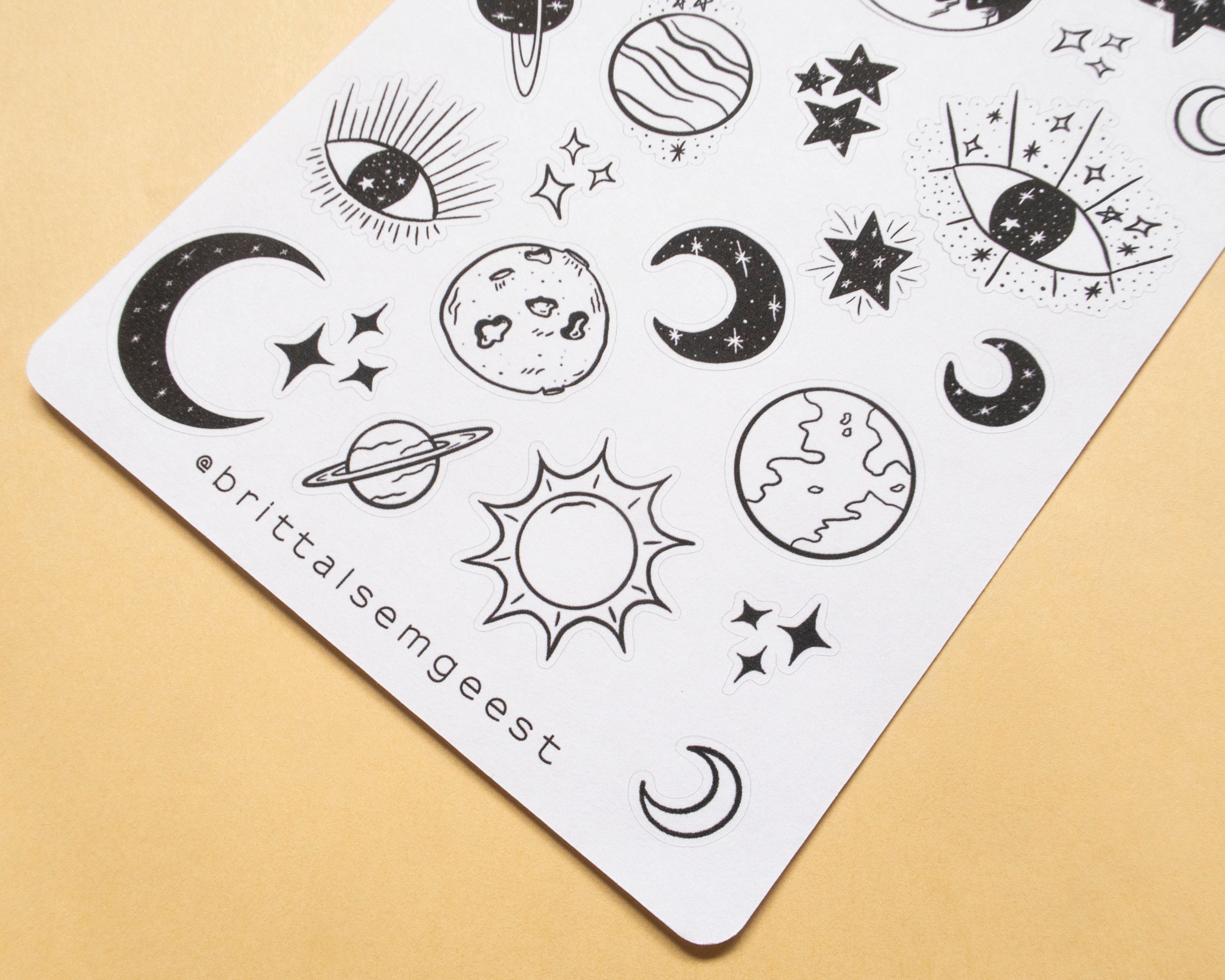 Moon stickers - Planet stickers - Star planner stickers – My Sweet Paper  Card