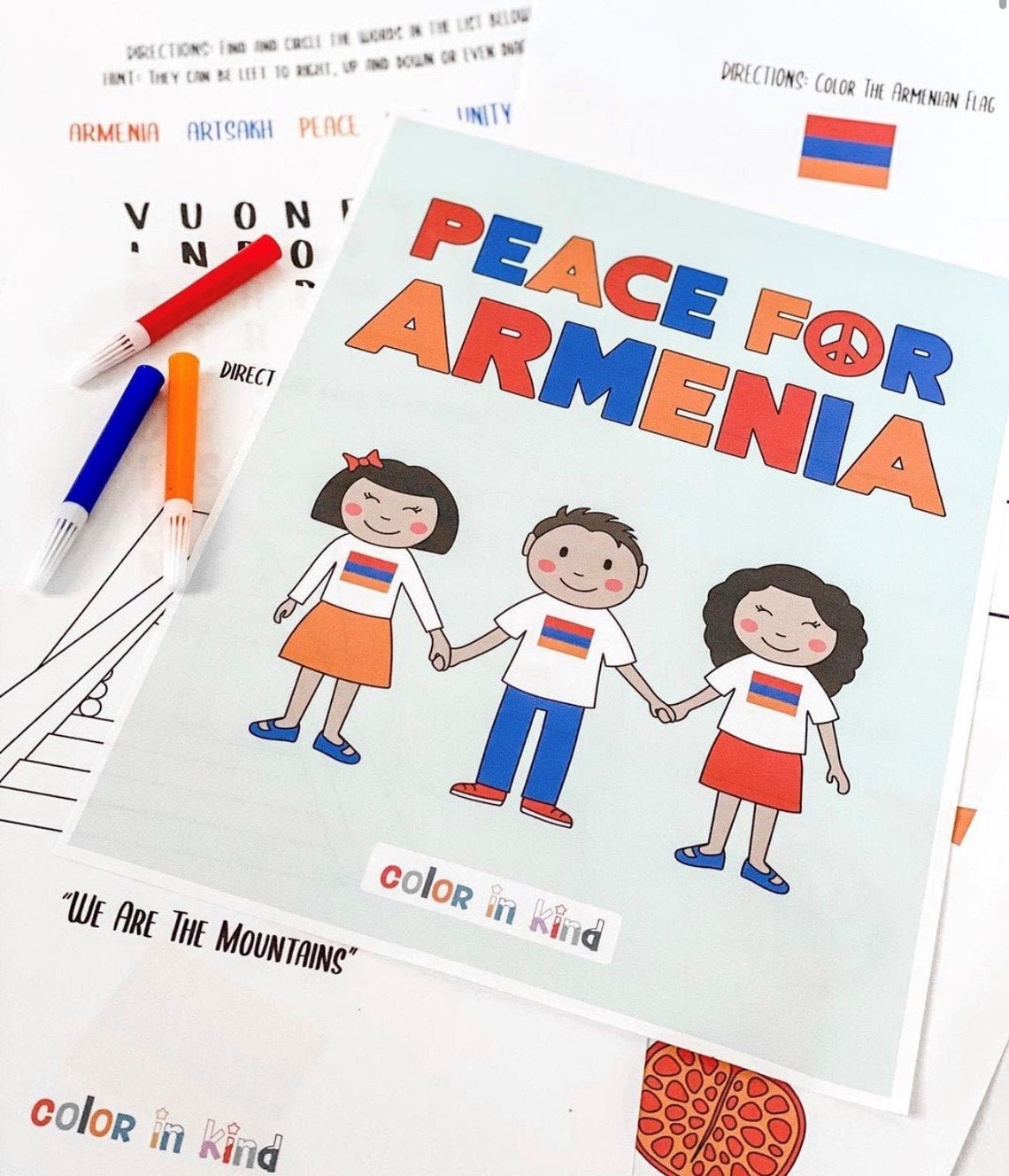 Peace for Armenia Children's Coloring and Activity Kit - Etsy