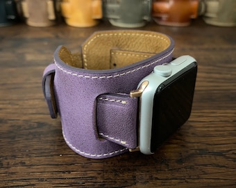Leather Apple Watch Band: Personalized Strap, Custom iWatch Bracelet for Women, 38-49mm Compatible Sizes