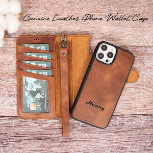 Funda de cuero tipo billetera para iPhone 16 Pro Max, iPhone 15, iPhone 14, iPhone 12 y iPhone 11 Pro, funda para iPhone 7, iPhone 8 y iPhone SE, tarjetero RFID MagSafe, regalo personalizado para mujer