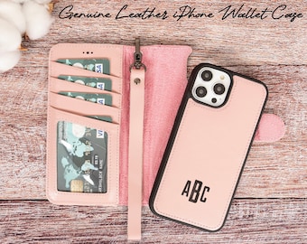 Women RFID Wallet Case For iPhone 16 Plus, iPhone 15-14-13-12-11 Pro Max Personalized Leather iPhone 7-8 Cover Card Holder MagSafe Gift Men
