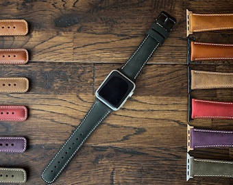 Leather Watch Strap: Apple Watch Band, Personalized Watch Bracelet, Leather Band Men Women 18-22mm
