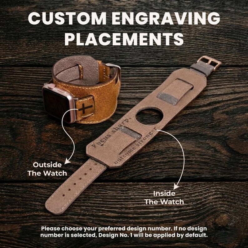 Leather Apple Watch Band 49-38mm Unisex Custom Handmade Apple Watch Band 46mm 45mm 44mm 42mm 41mm 40mm Watch Strap Gift Women Cuff Monogram