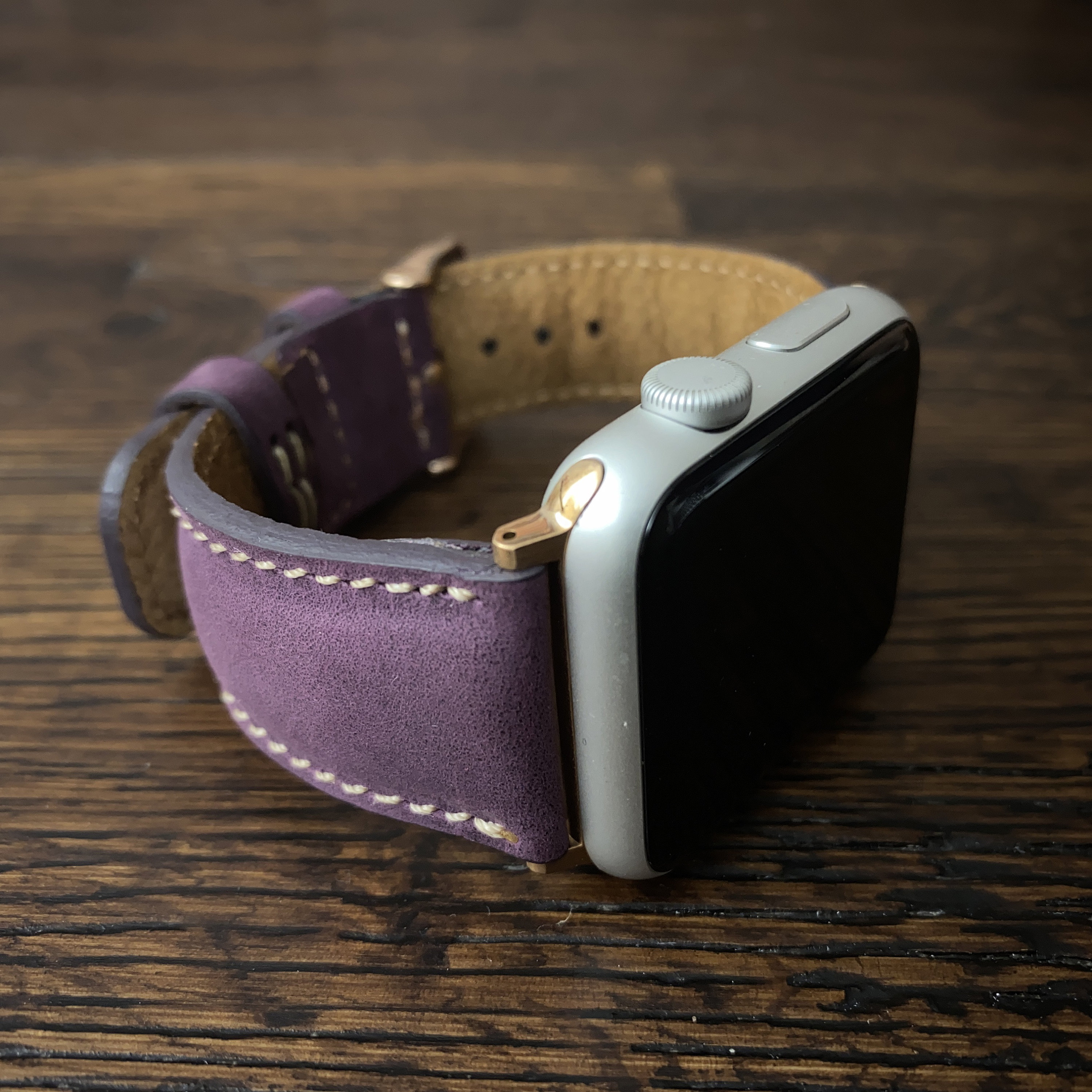 Purple Leather Apple Watch Band 38mm 40mm Apple Watch Band Etsy Hong Kong