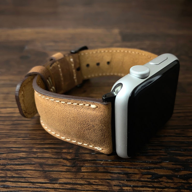 Leather Watch Band, Apple Watch Band, Leather Watch Strap, 18mm 20mm 22mm Fossil Watch Bands, Personalized Leather, Fitbit Versa 1 2 3 Bands