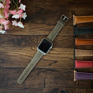 Monogram Leather Apple Watch Band 42mm 44mm 45mm 46mm 49mm Man Apple Watch Strap 38mm 40mm 41m Custom Leather iWatch Band Gift for Him Women