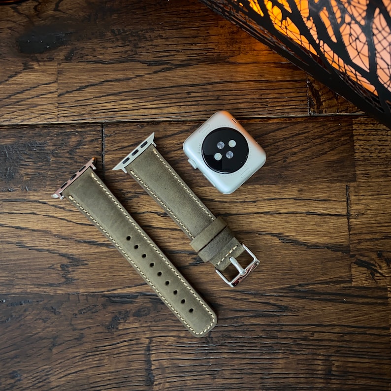 Monogram Leather Apple Watch Band 42mm 44mm 45mm 46mm 49mm Man Apple Watch Strap 38mm 40mm 41m Custom Leather iWatch Band Gift for Him Women