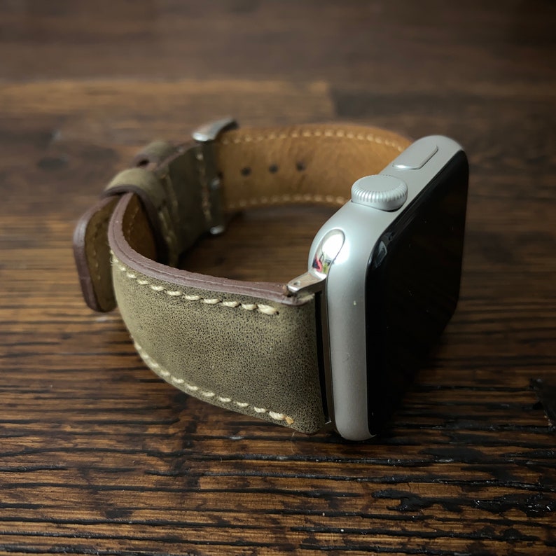 Monogram Leather Apple Watch Band 42mm 44mm 45mm 46mm 49mm Man Apple Watch Strap 38mm 40mm 41m Custom Leather iWatch Band Gift for Him Women