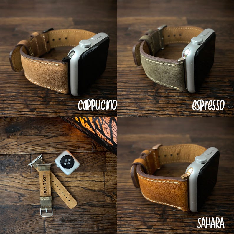 Fitbit Versa 2 Band, Fitbit Versa 1 - 3 Brown Leather Band, Fitbit Versa Lite Band, Fitbit Versa Strap, Versa 2 Band Gift for Her / Him