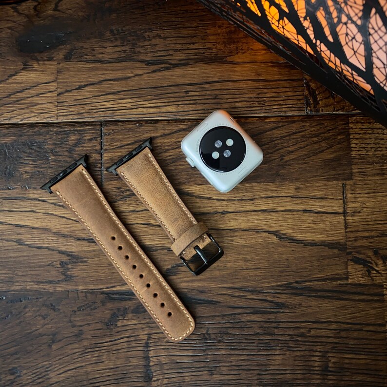 Leather Watch Band, Apple Watch Band, Leather Watch Strap, 18mm 20mm 22mm Fossil Watch Bands, Personalized Leather, Fitbit Versa 1 2 3 Bands