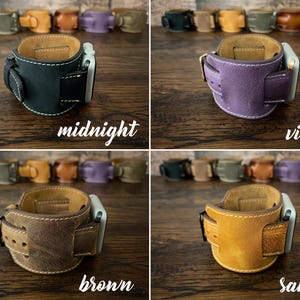 Leather Apple Watch Cuff Band 42mm 46mm 49mm Custom Apple Watch Strap 44mm Men Women Apple Watch 40mm Monogram Leather Apple Watch Band 38mm