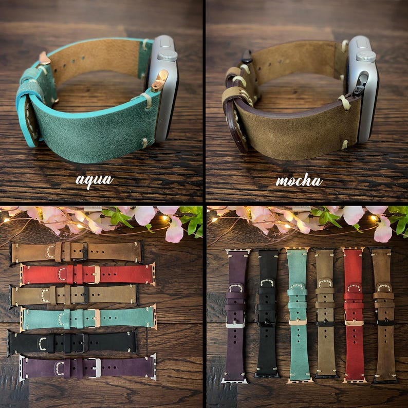 Apple Watch Band 38mm Watch Apple Band 40mm Custom iWatch Band 42mm 38mm Leather Designer Watch Band 44mm Custom Apple Watch Strap for Her