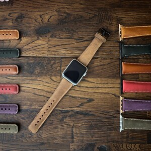 Leather Watch Band, Apple Watch Band, Leather Watch Strap, 18mm 20mm 22mm Fossil Watch Bands, Personalized Leather, Fitbit Versa 1 2 3 Bands