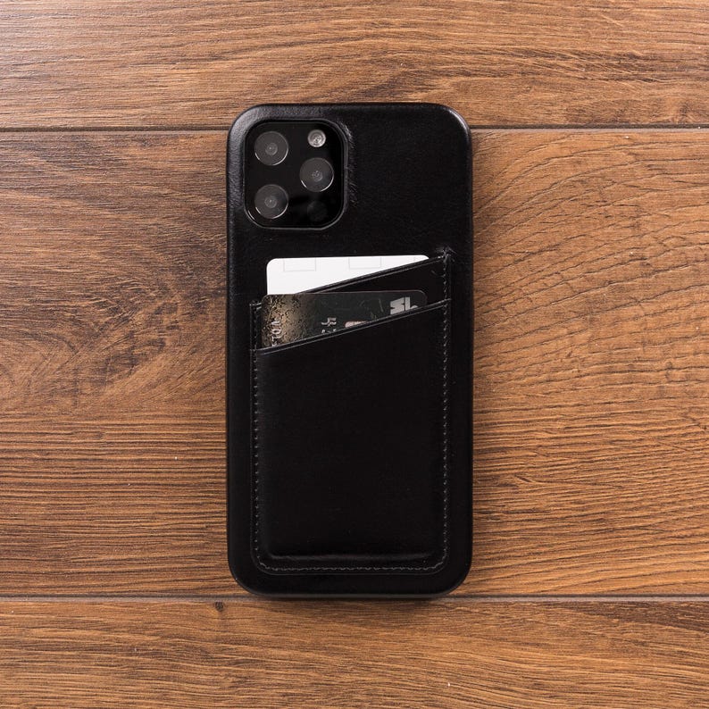 Monogram iPhone 17 16 15 Pro Leather Case Card Holder, Customized iPhone Air Case, iPhone 14 Case, Leather iPhone 13 Pro Max Case, 12 Mini