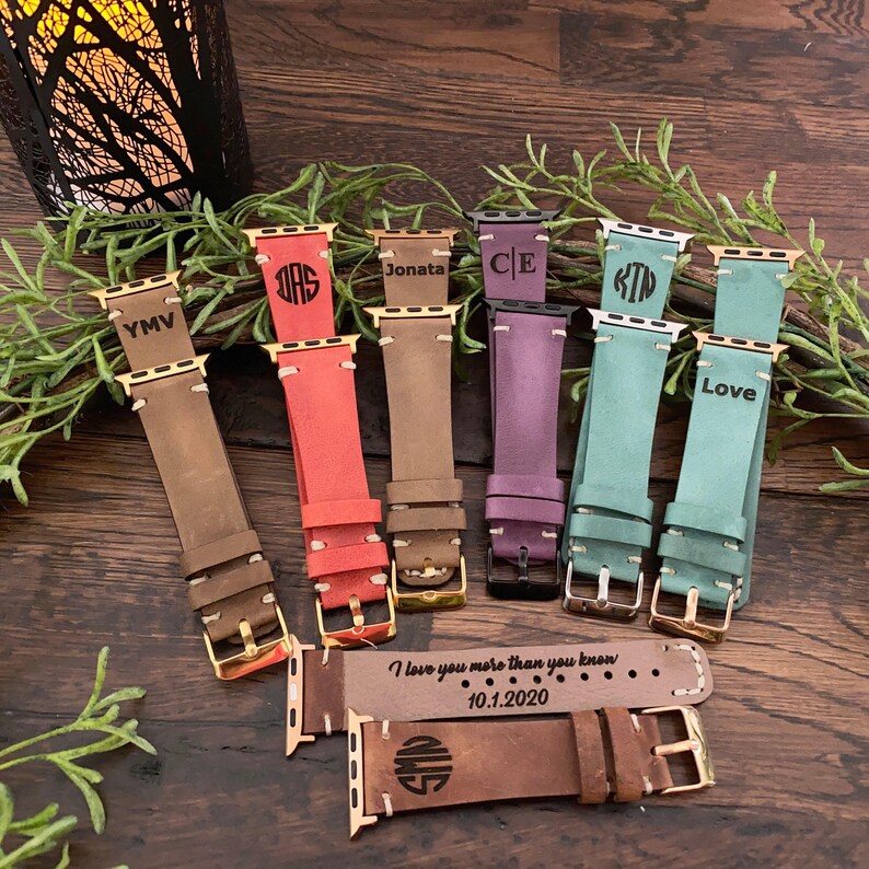 Apple Watch Band 38mm Watch Apple Band 40mm Custom iWatch Band 42mm 38mm Leather Designer Watch Band 44mm Custom Apple Watch Strap for Her