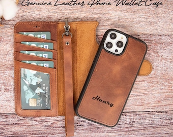 Leder Brieftasche Fall für iPhone 16 Pro Max, iPhone 15-14-12-11 Pro Fall, iPhone 7-8-SE Abdeckung Kartenhalter RFID MagSafe personalisierte Geschenk Frauen
